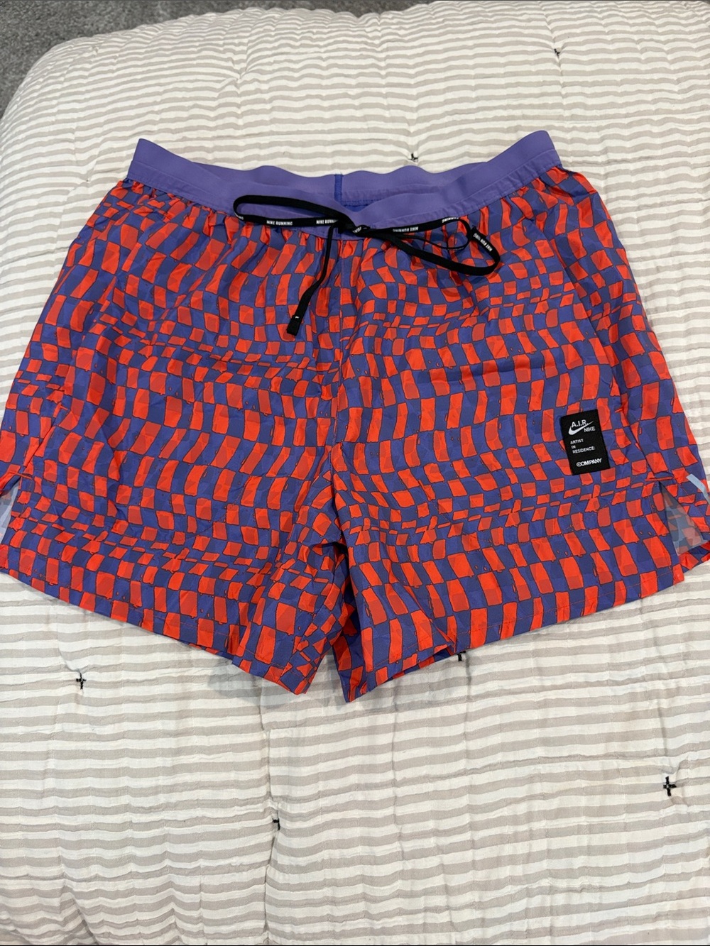 A.I.R Nike Red & Purple Patterned Running Shorts
